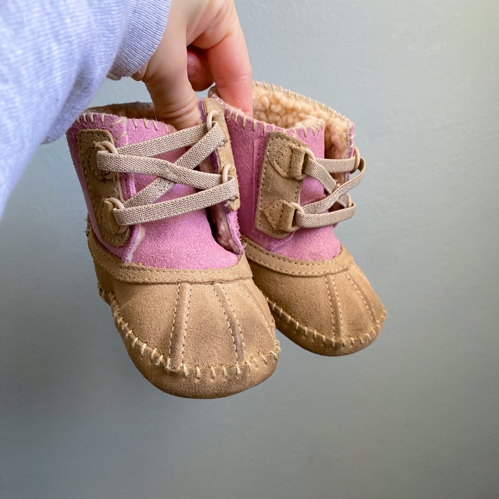 UGG Pink and Tan Kids Boots